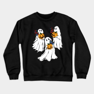 Ghost and pumpkins halloween Crewneck Sweatshirt